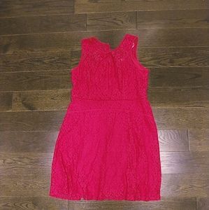Studio one new York hot pink lace dress with linin